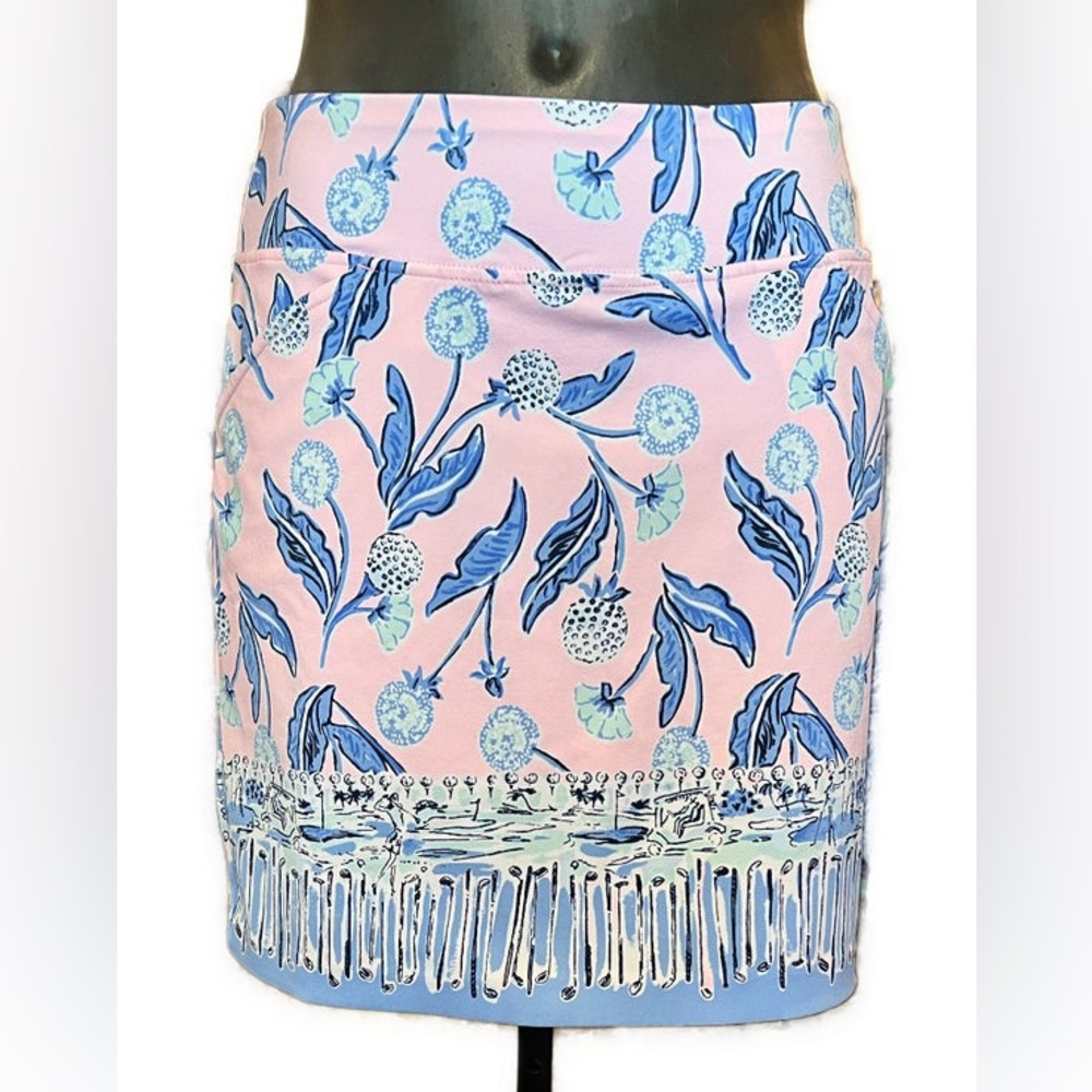 Lilly Pulitzer Luxletic Pink & Blue Floral Golf Skort Size 10